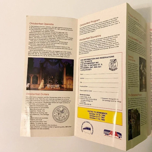Vintage 1985 Oktoberfest Kitchener Waterloo Canada Brochure Pamphlet - Picture 7 of 11